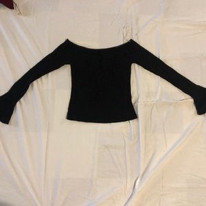 Long sleeve, black off shoulder top